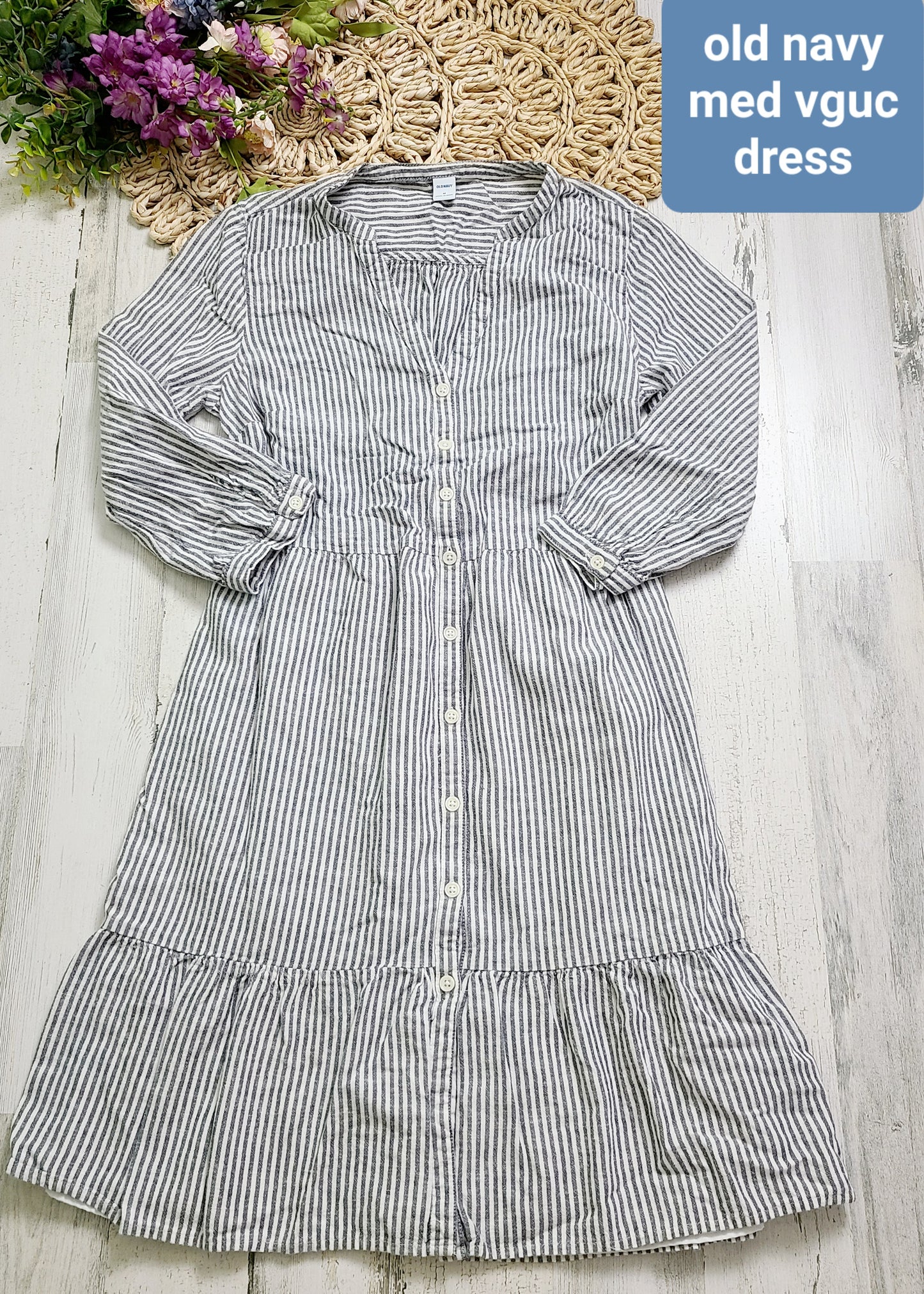 old navy striped button down dress