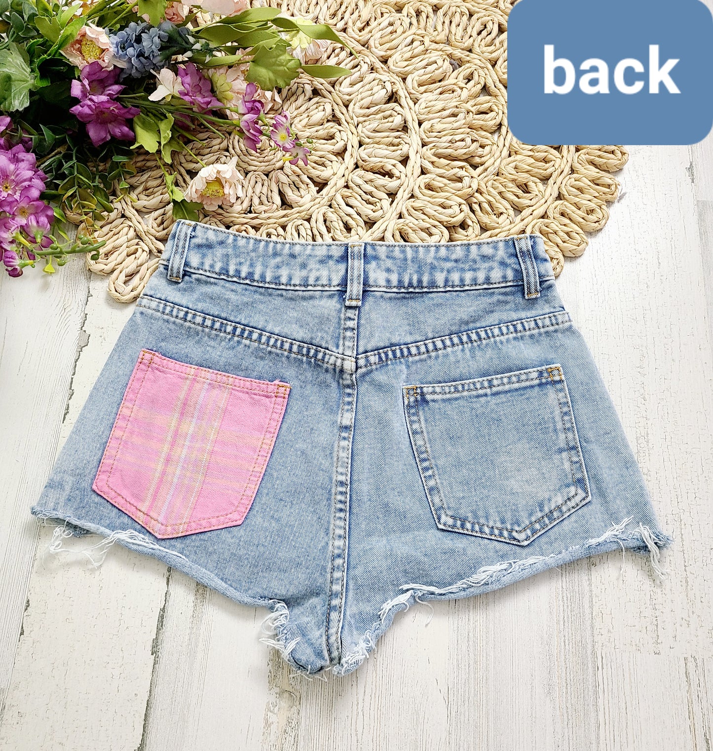 Shein pink pocket shorts