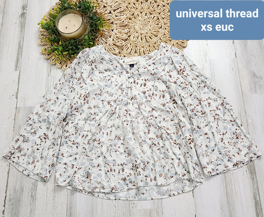 blue brown floral universal thread