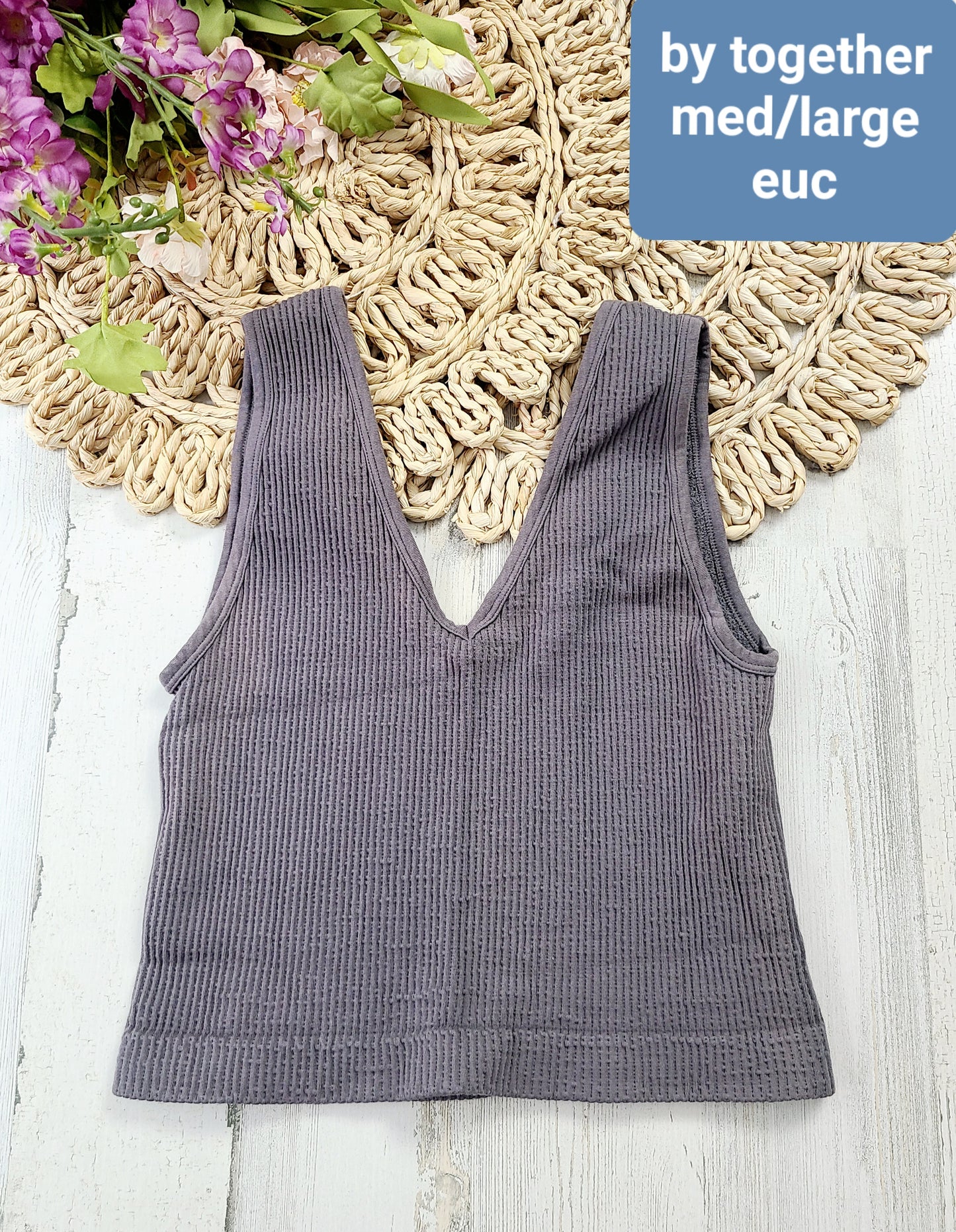 by together charcoal crop tank