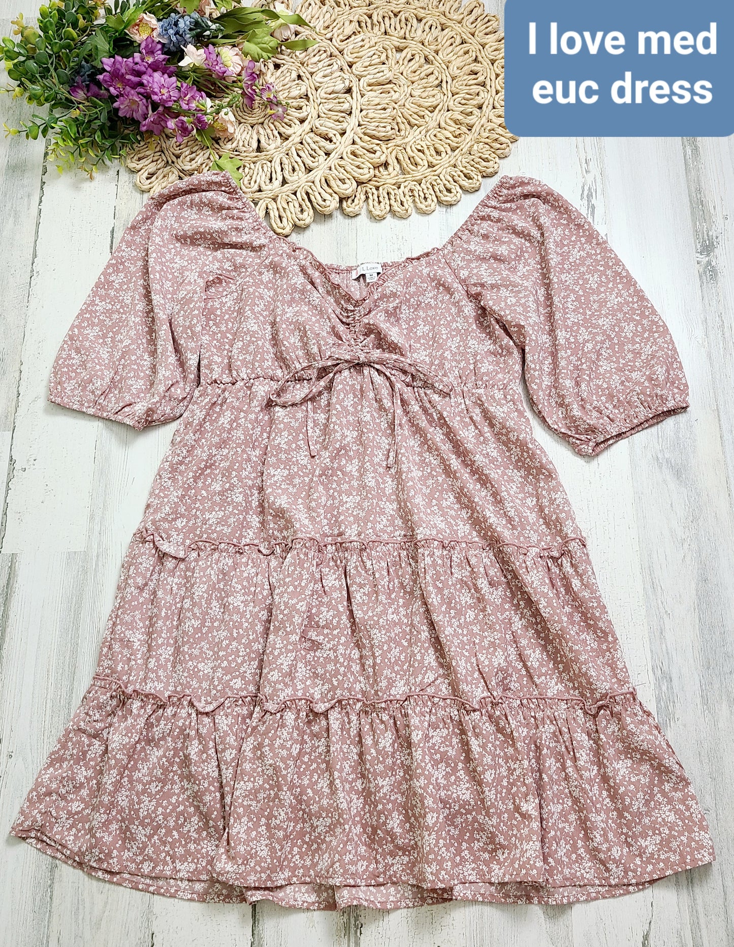 i love pink tie top dress