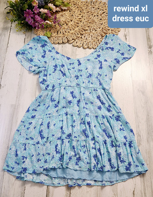 rewind blue floral xl dress