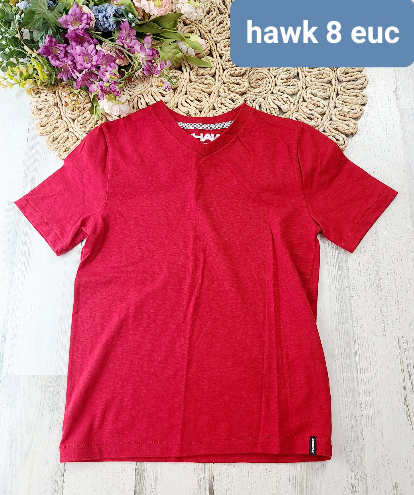 hawk red vneck