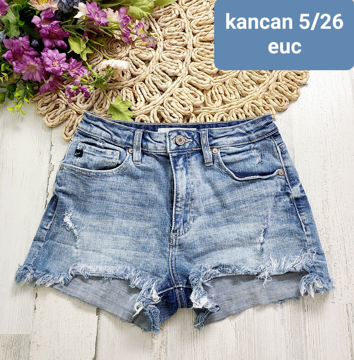 raw hem kancan shorts womens