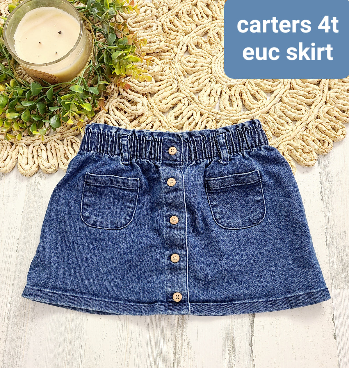 jean skirt 2 pockets and buttons carters