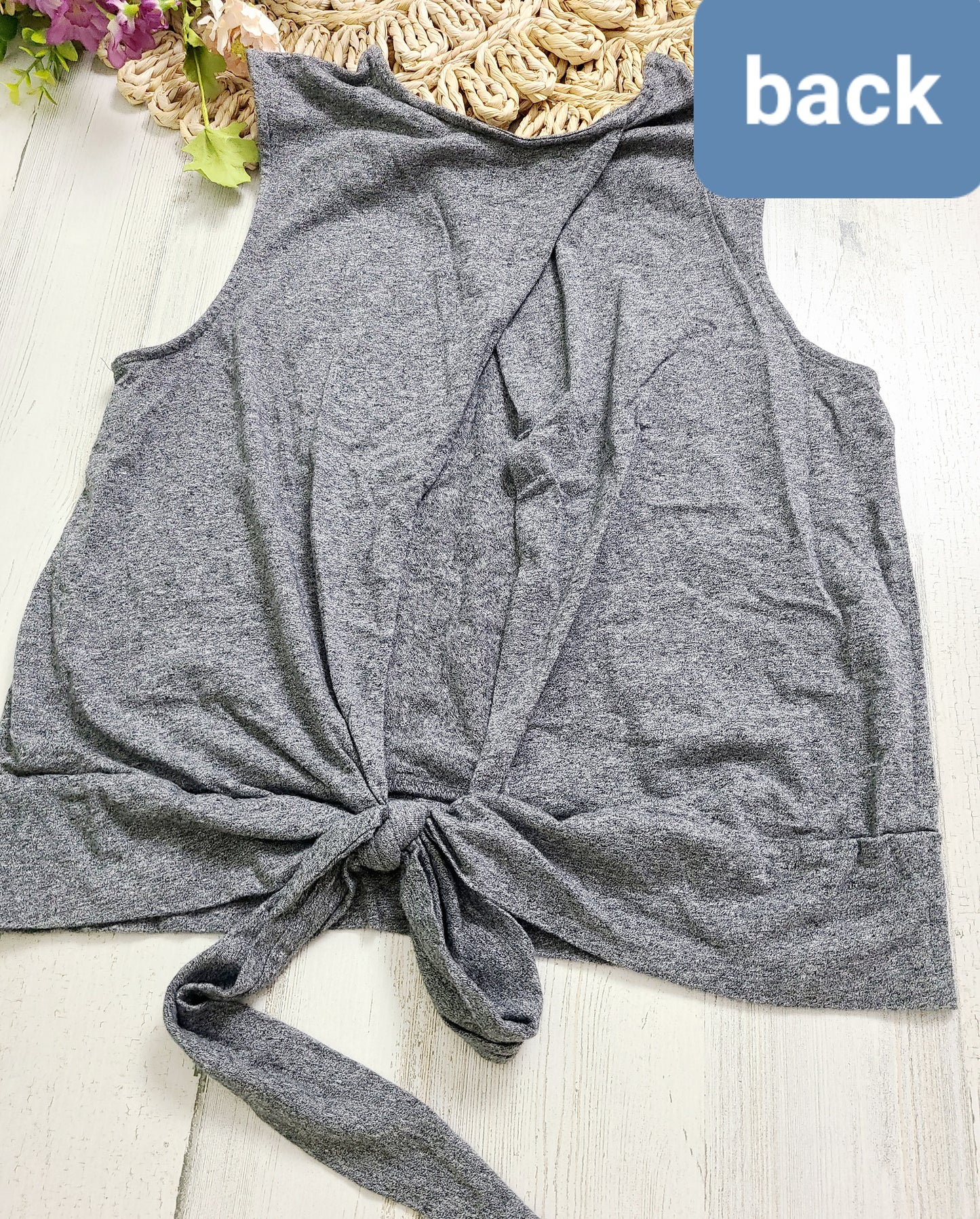 warrior gray tank tie back