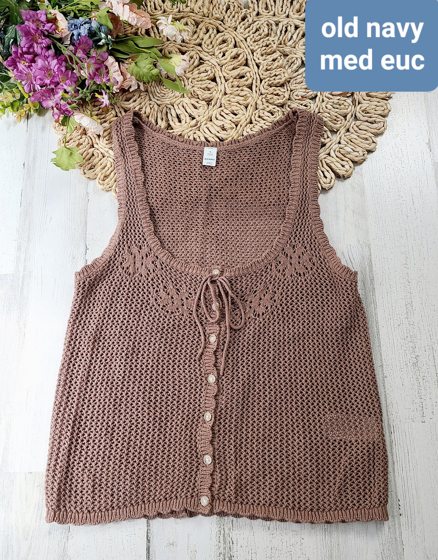 old navy taupe knit tank
