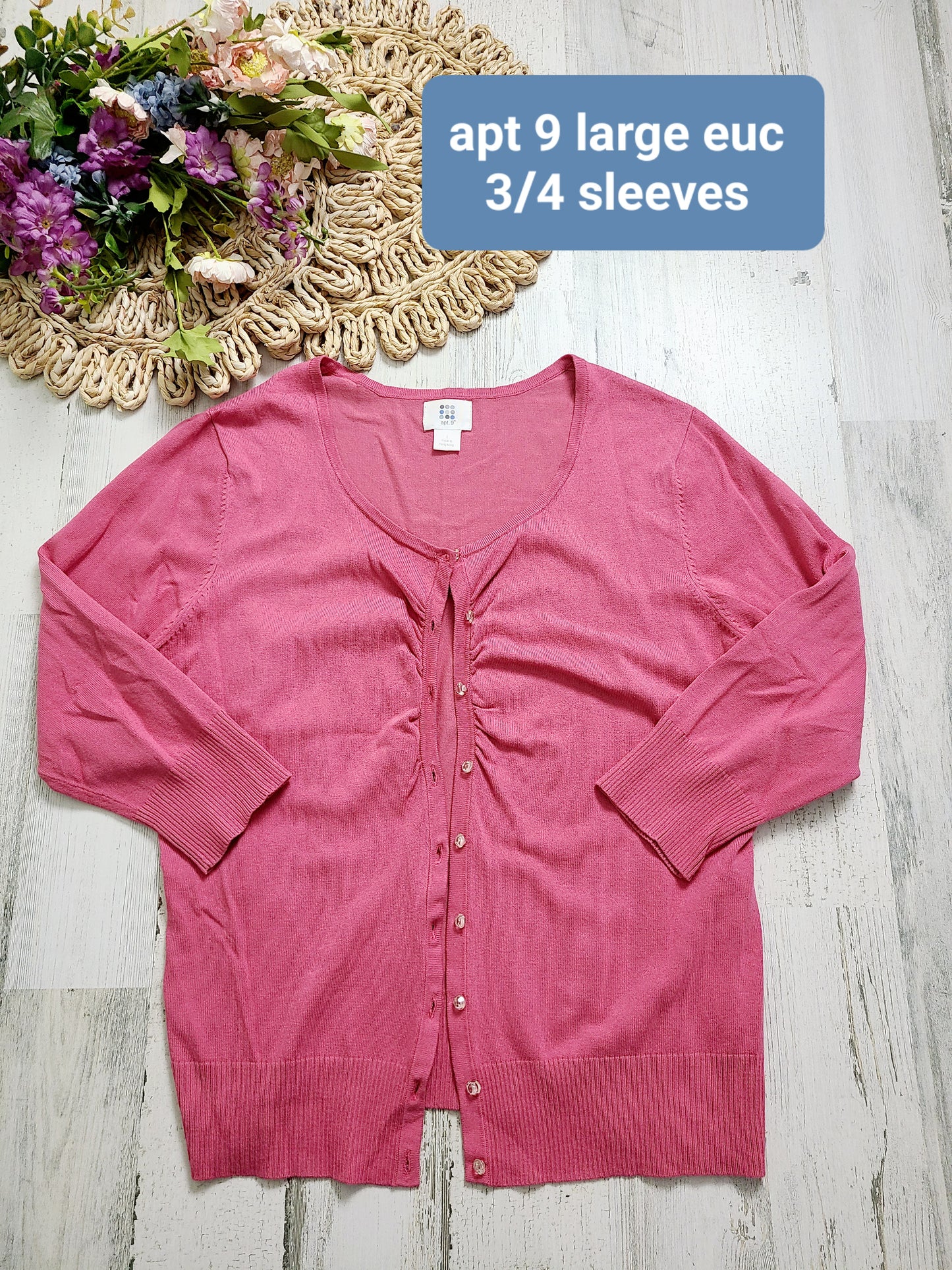 apt 9 pink cardigan
