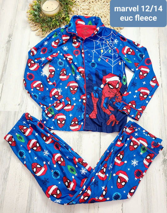 christmas spiderman fleece pj