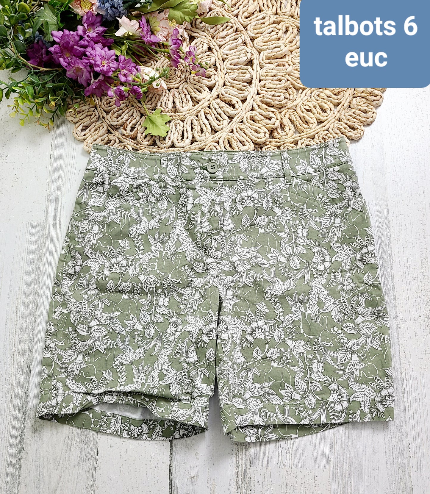 talbots olive shorts