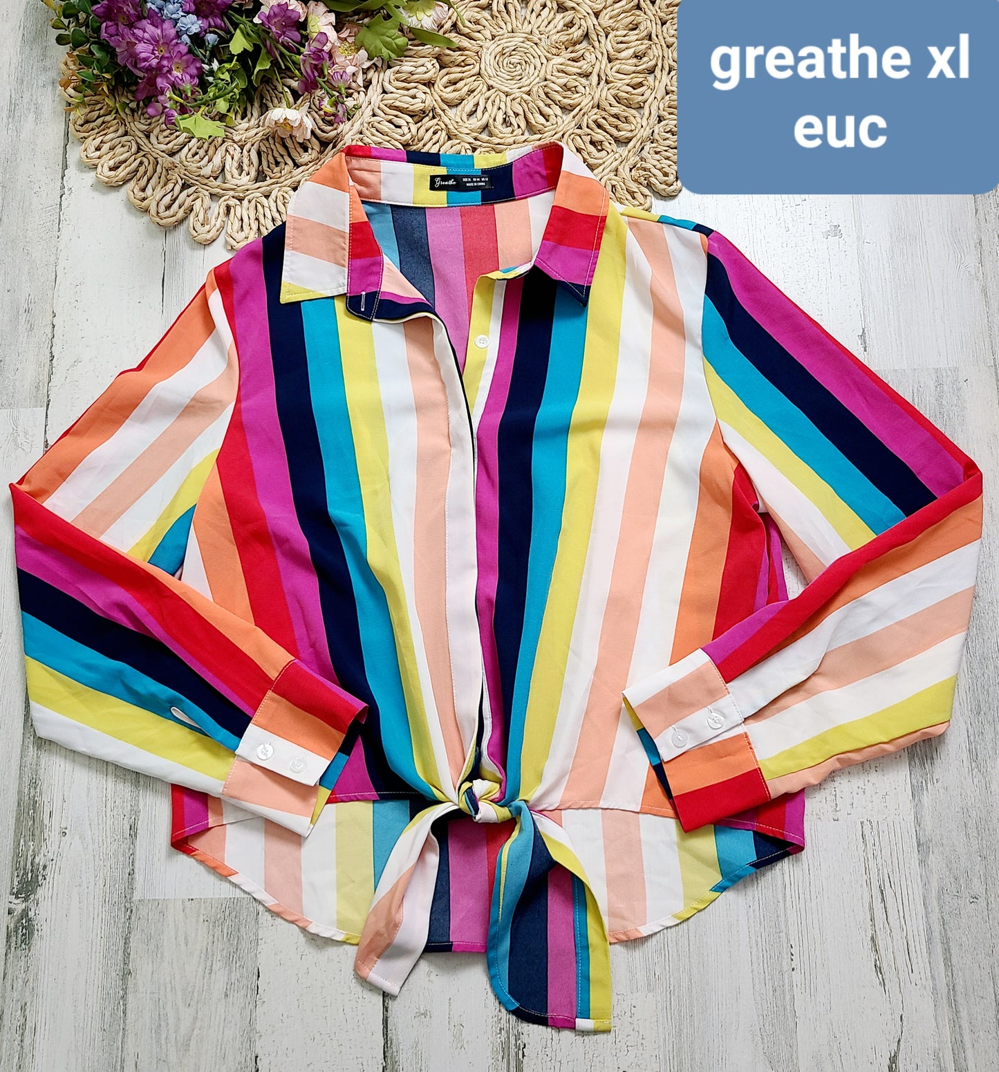 colorful striped tie greathe top