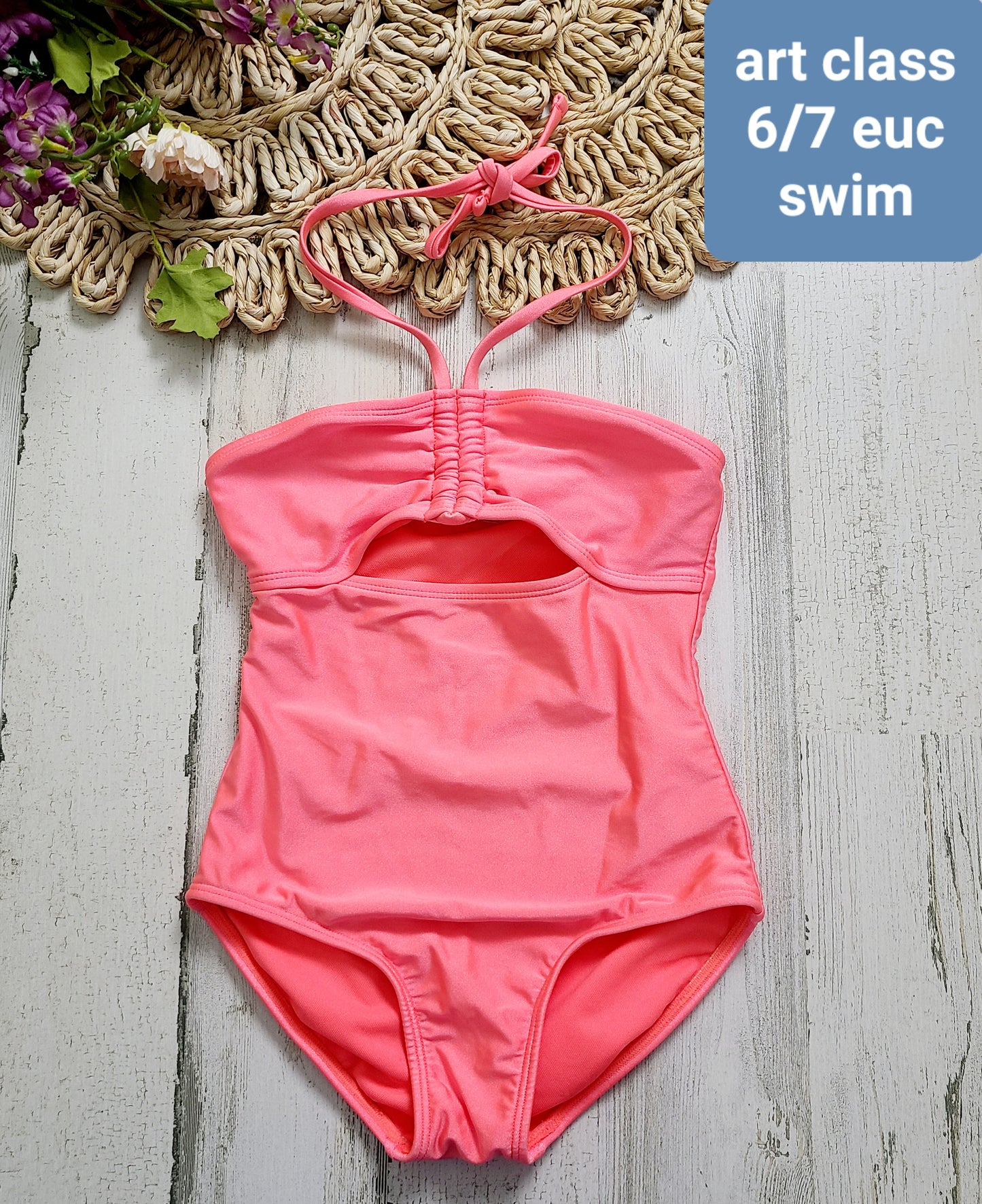 neon pink swim 6/7y