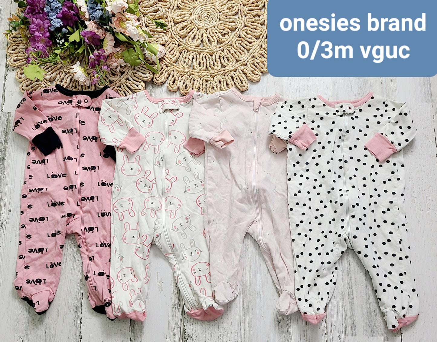 onesies brand bunnies dots