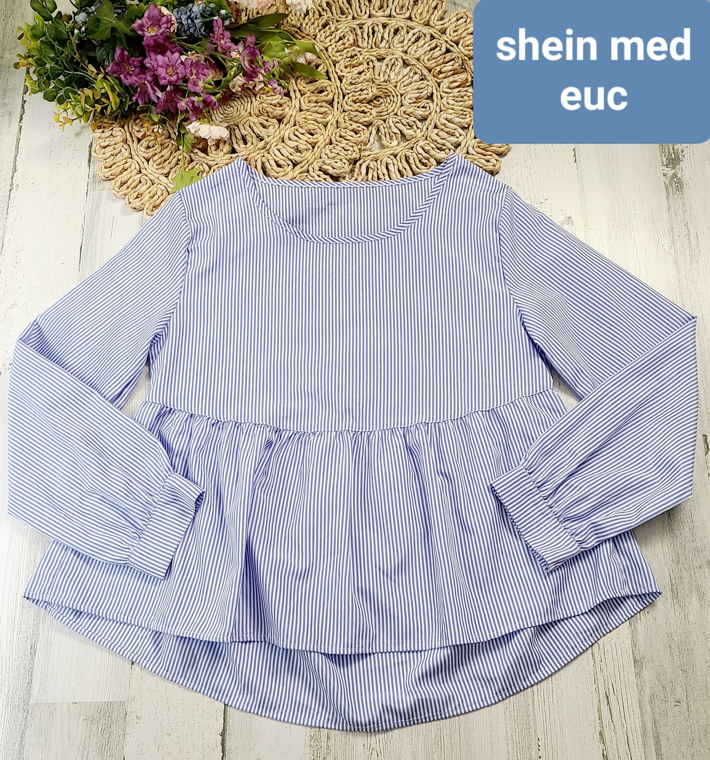 shein peplum striped blouse