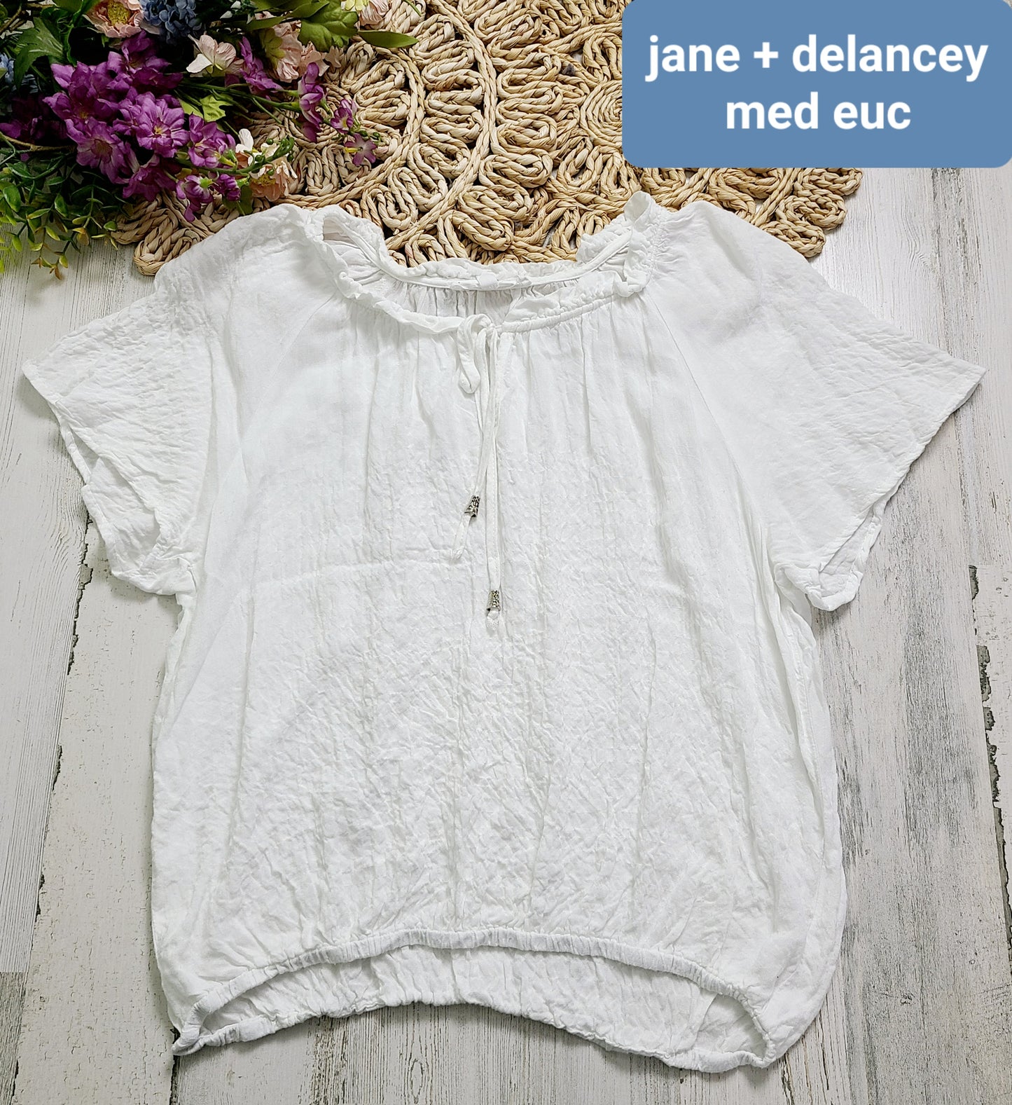 jane + delancey white peasant top