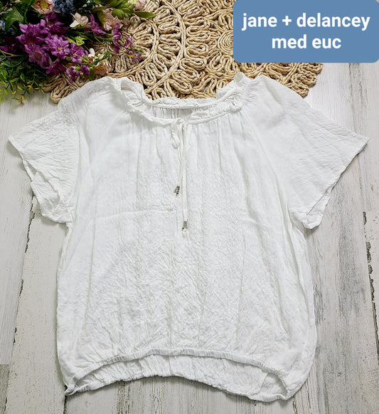 jane + delancey white peasant top