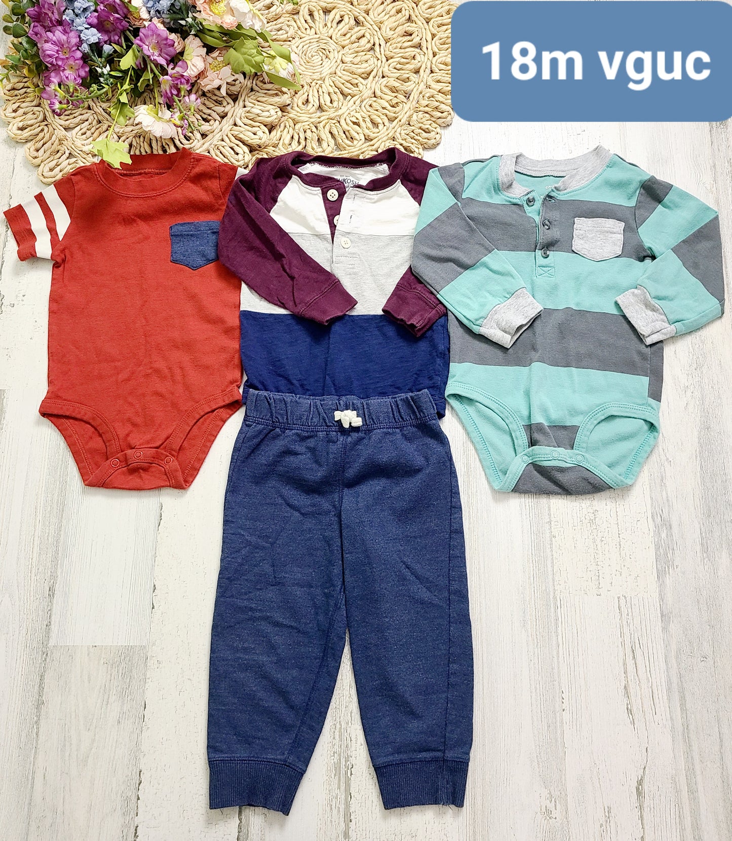 colorblock onesies and joggers