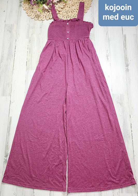 kojooin pink smocked jumpsuit