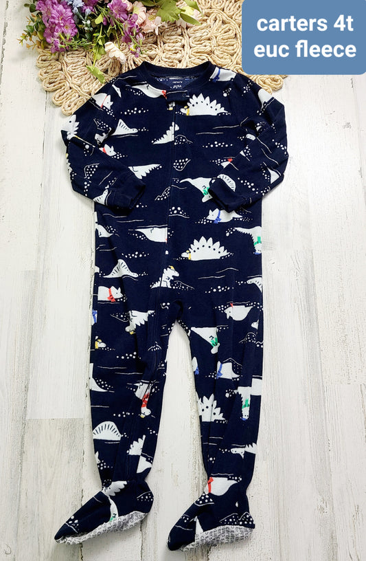 carters black fleece dino pj