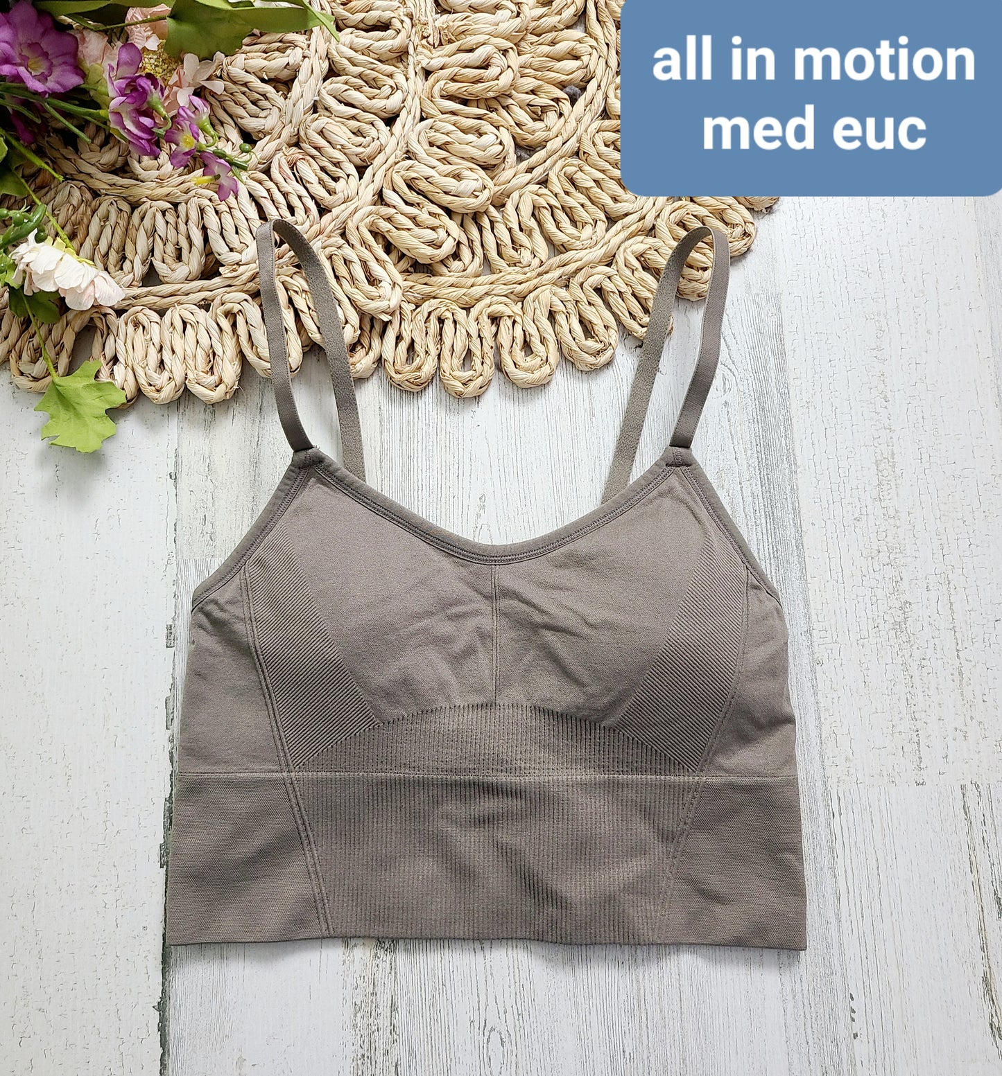 all in motion taupe sports bra