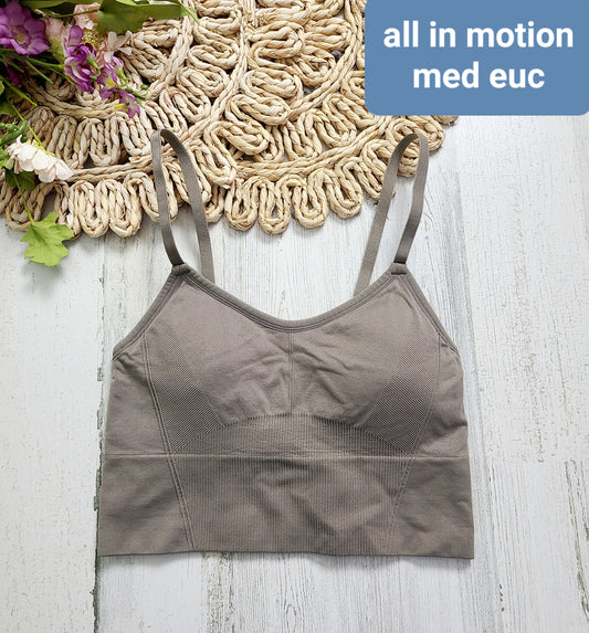 all in motion taupe sports bra