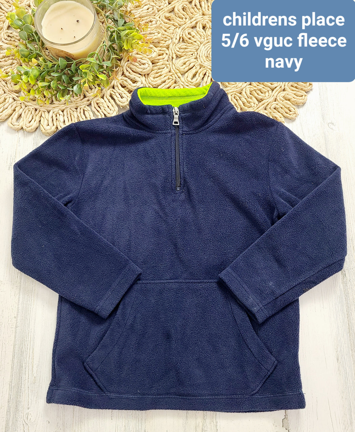 navy fleece quarter zip childrens place
