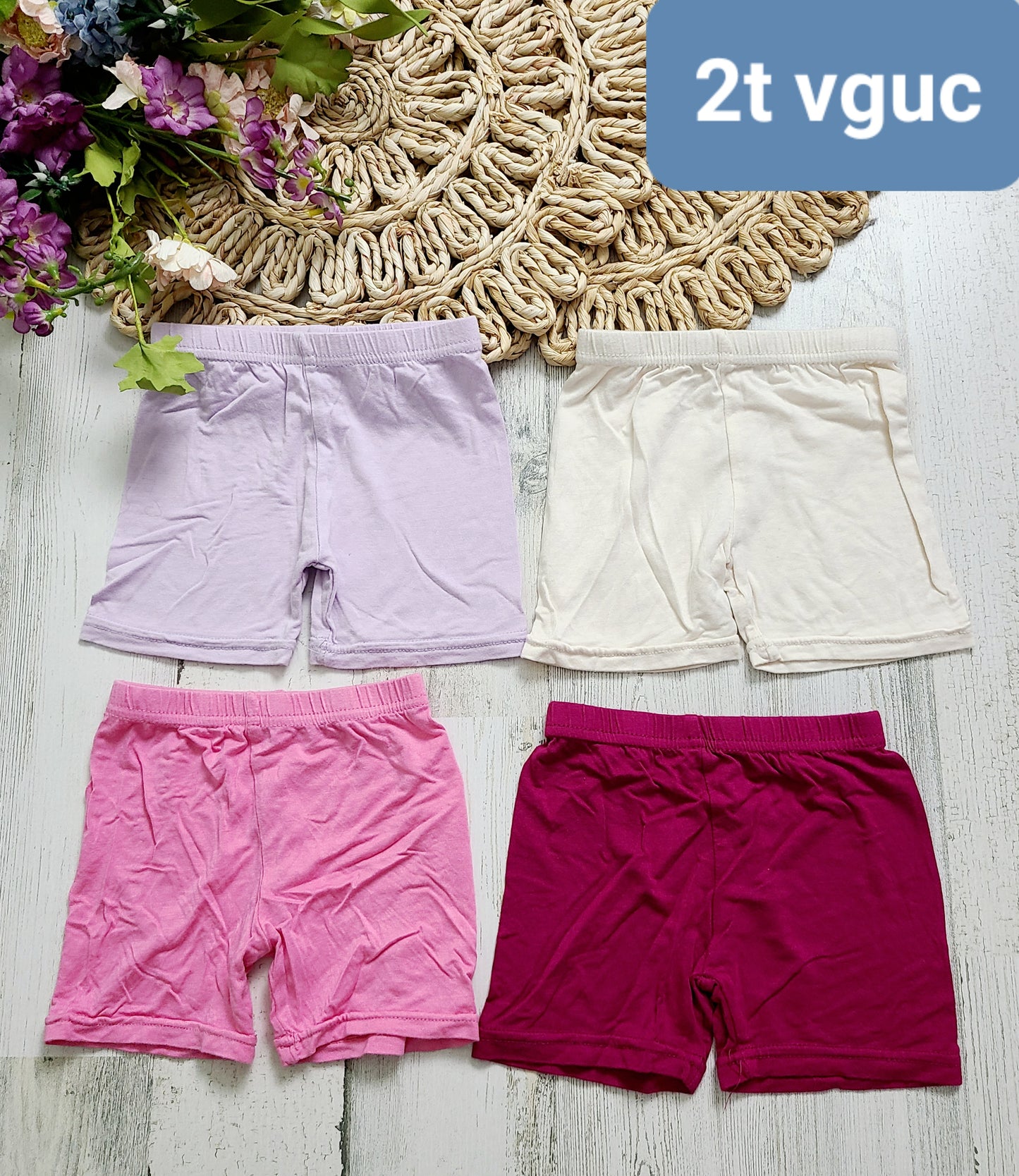pink purple ivory shorts