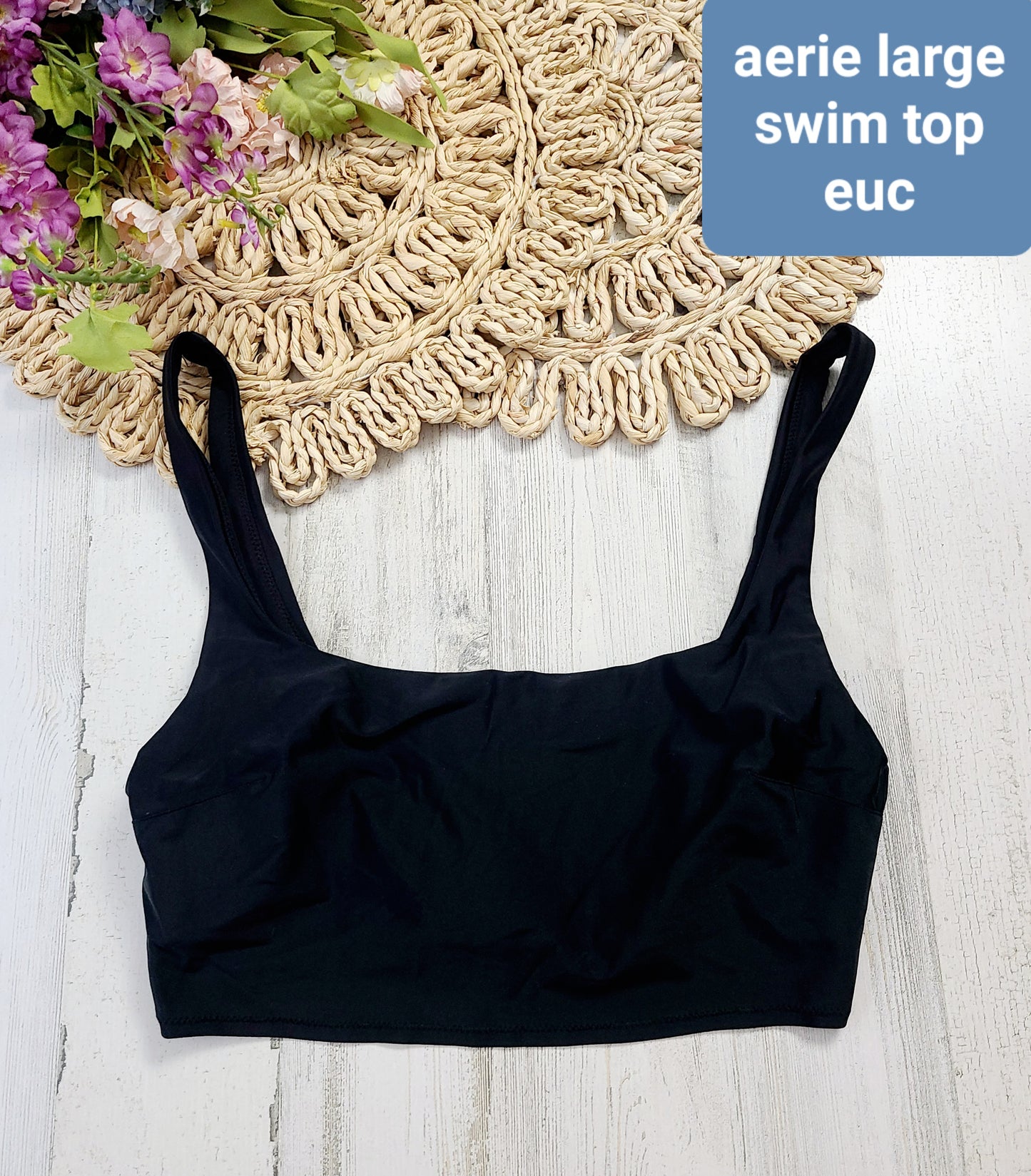 large black aerie swim top