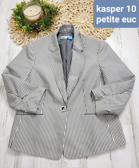 striped blazer kasper petite
