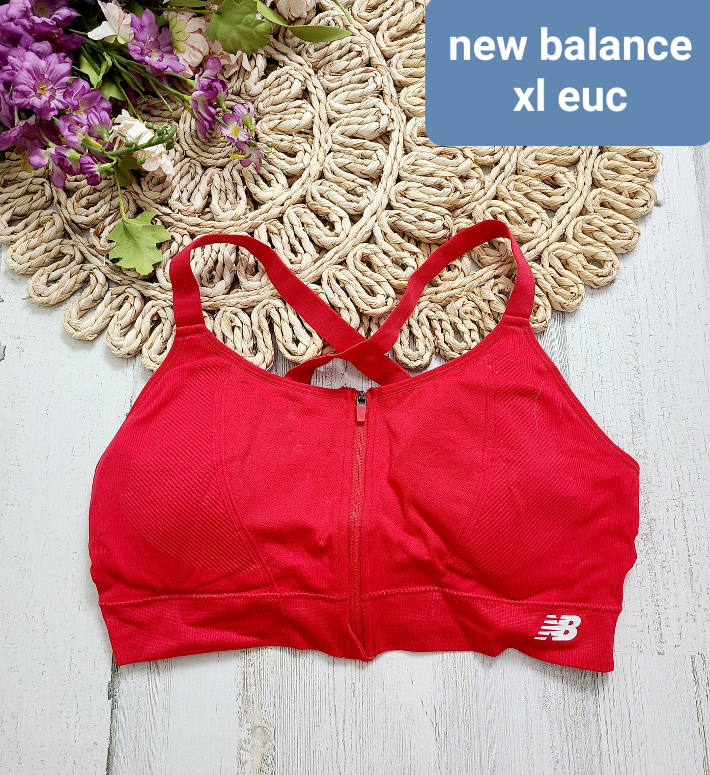 new balance red sports bra