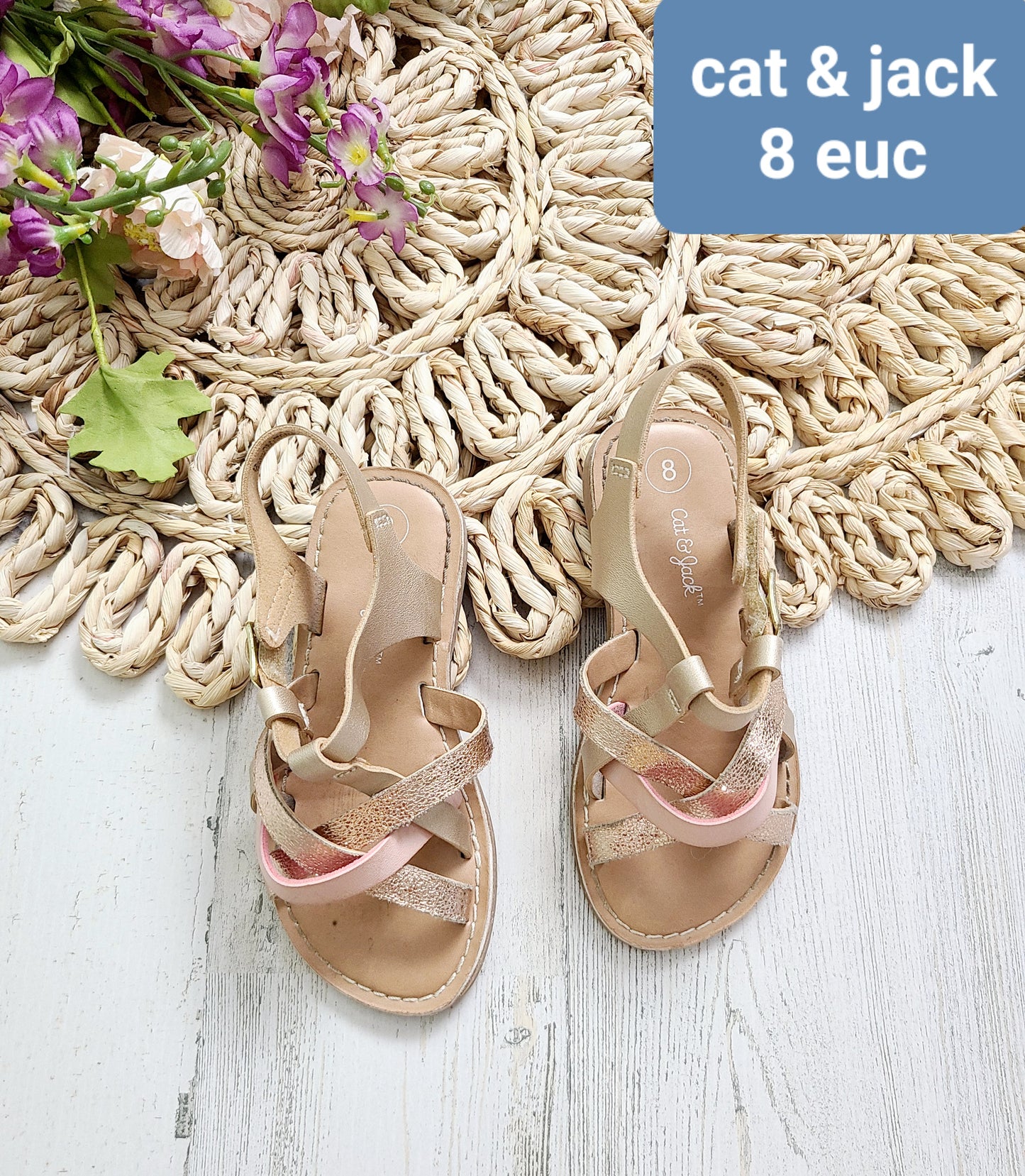 cat&jack gold and pink strappy sandals