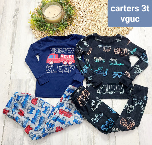 firetruck and construction trucks pj