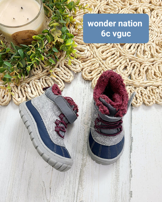 gray navy burgundy boots wonder nation