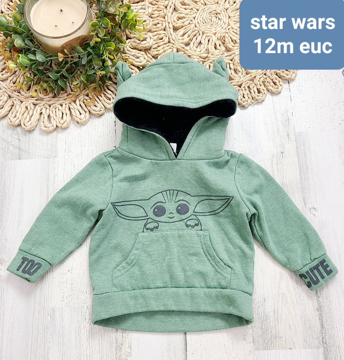 star wars green hoodie 12m