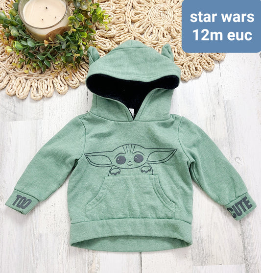 star wars green hoodie 12m