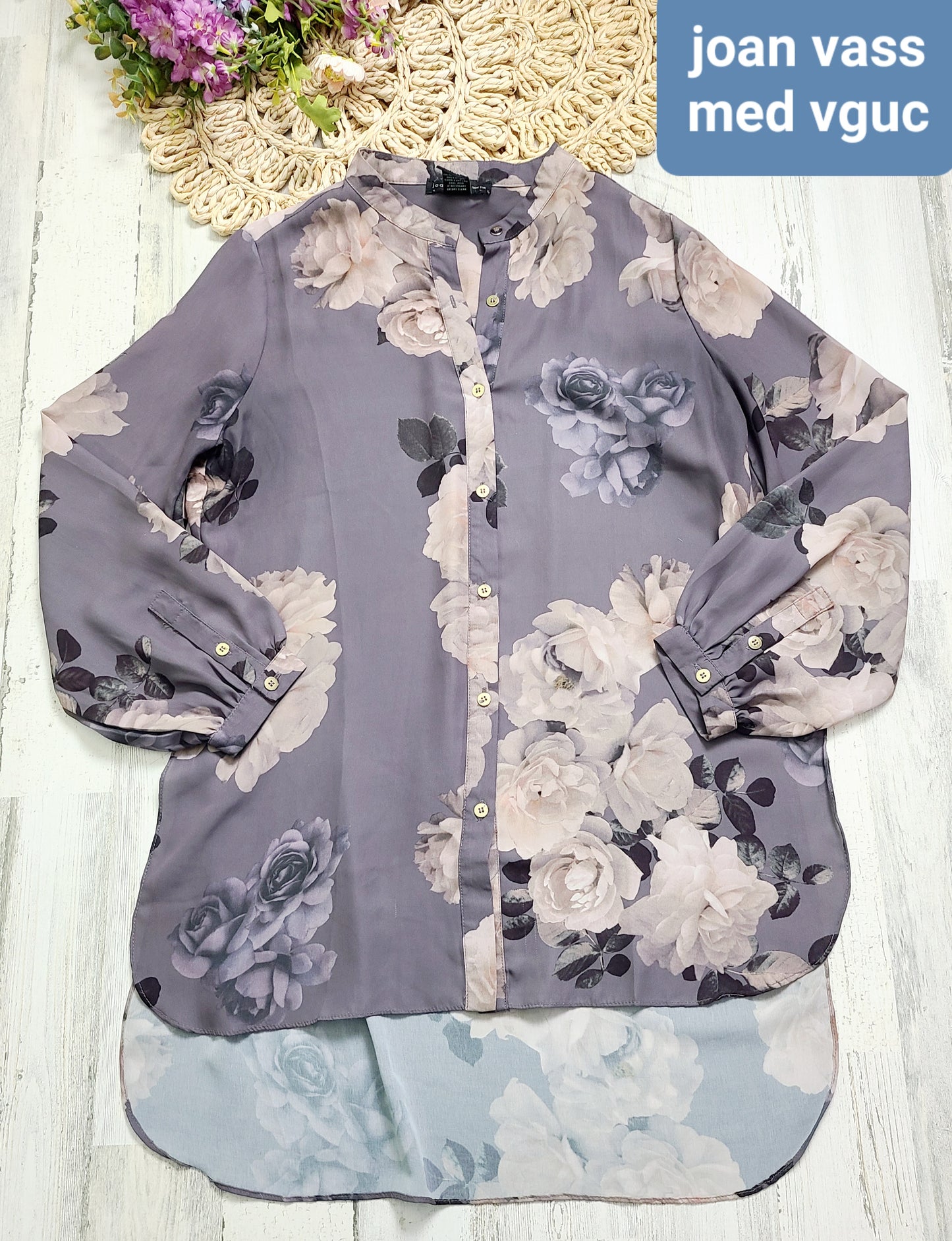 purple floral long sleeve joan vass