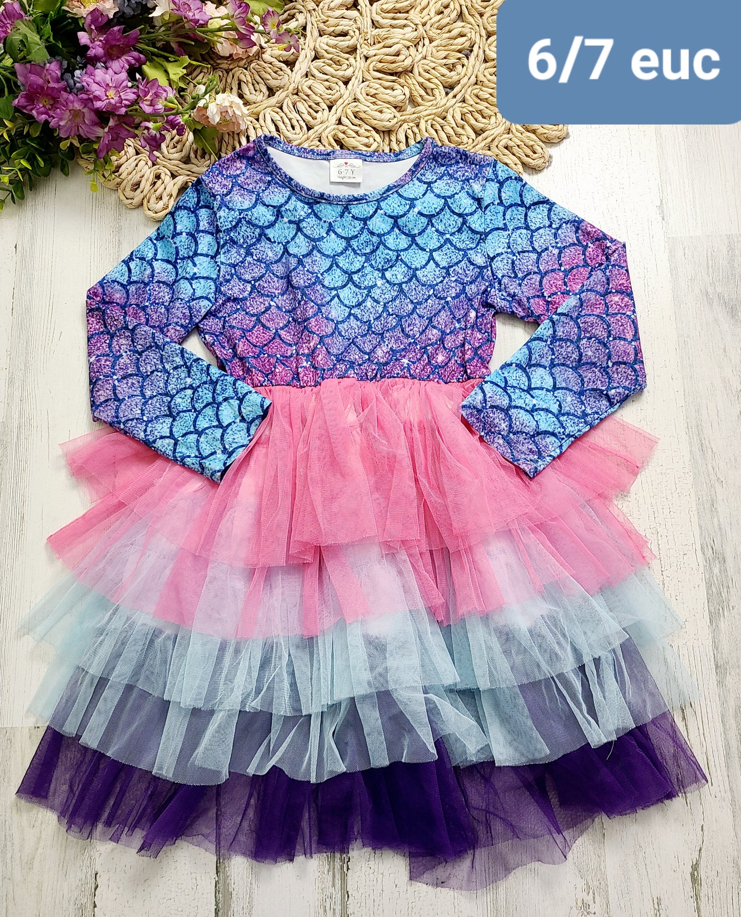 mermaid tutu dress 6/7y