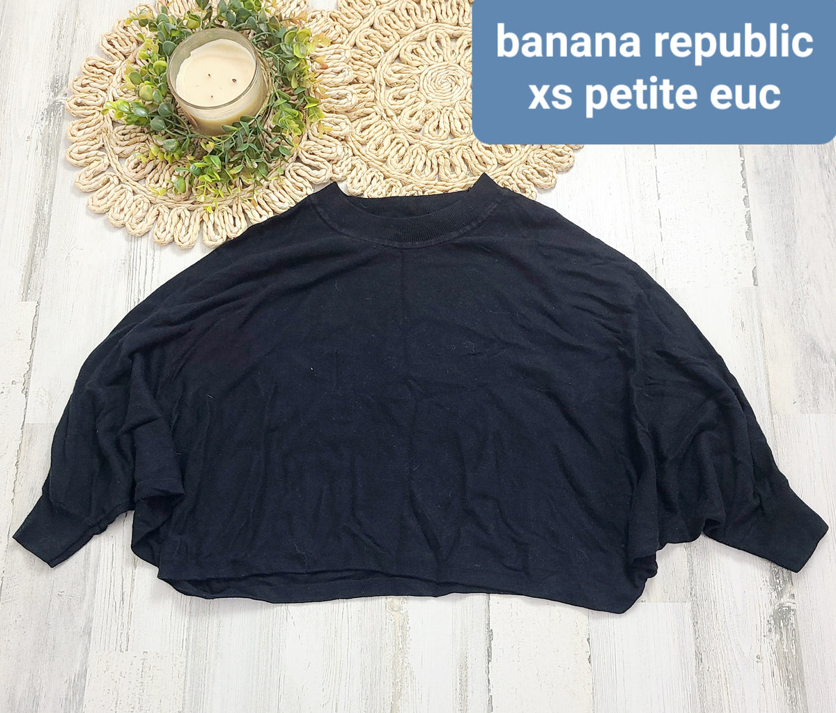 black cacoon banana republic petite top