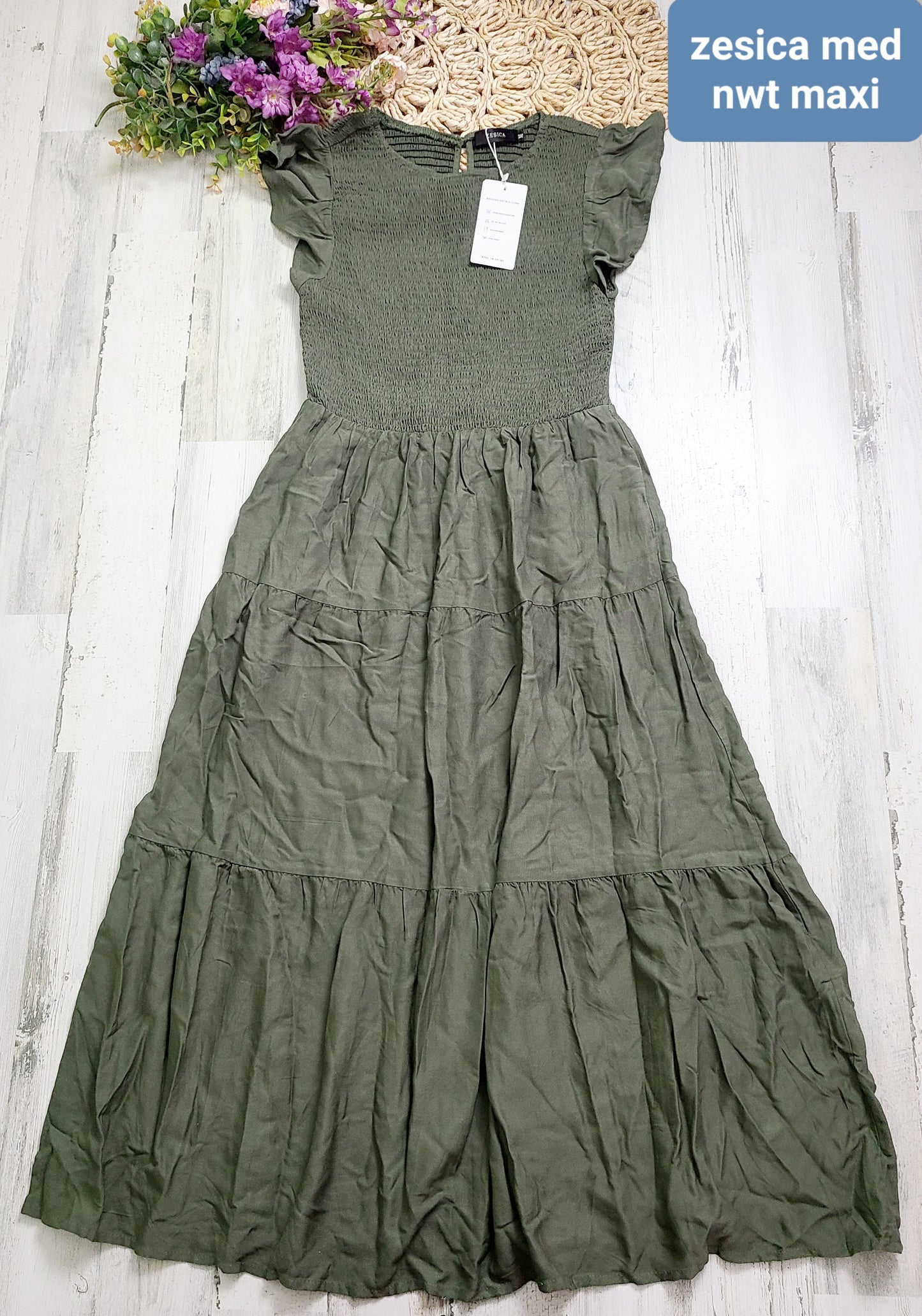 new zesica olive maxi dress