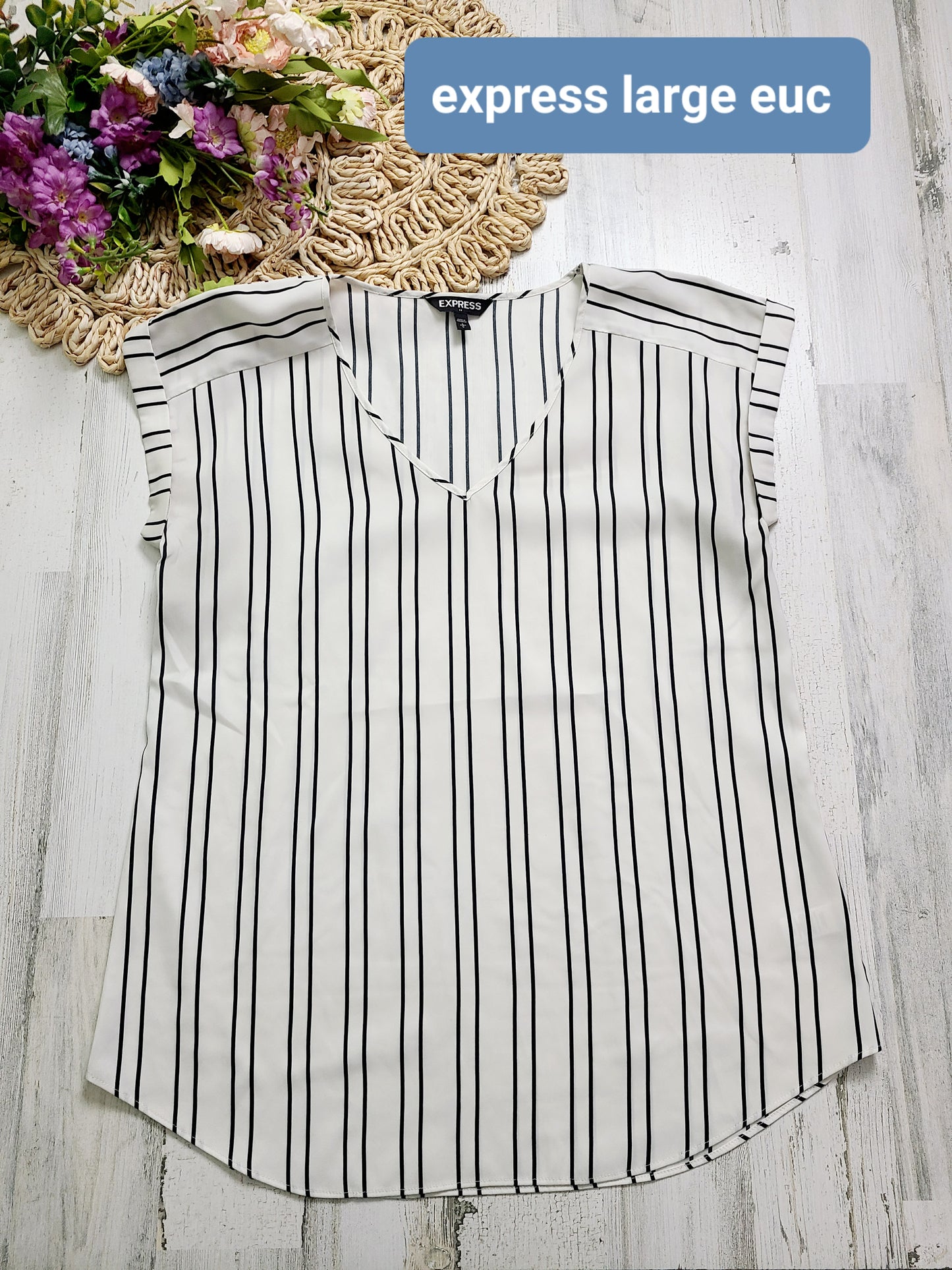 express vertical stripe blouse top