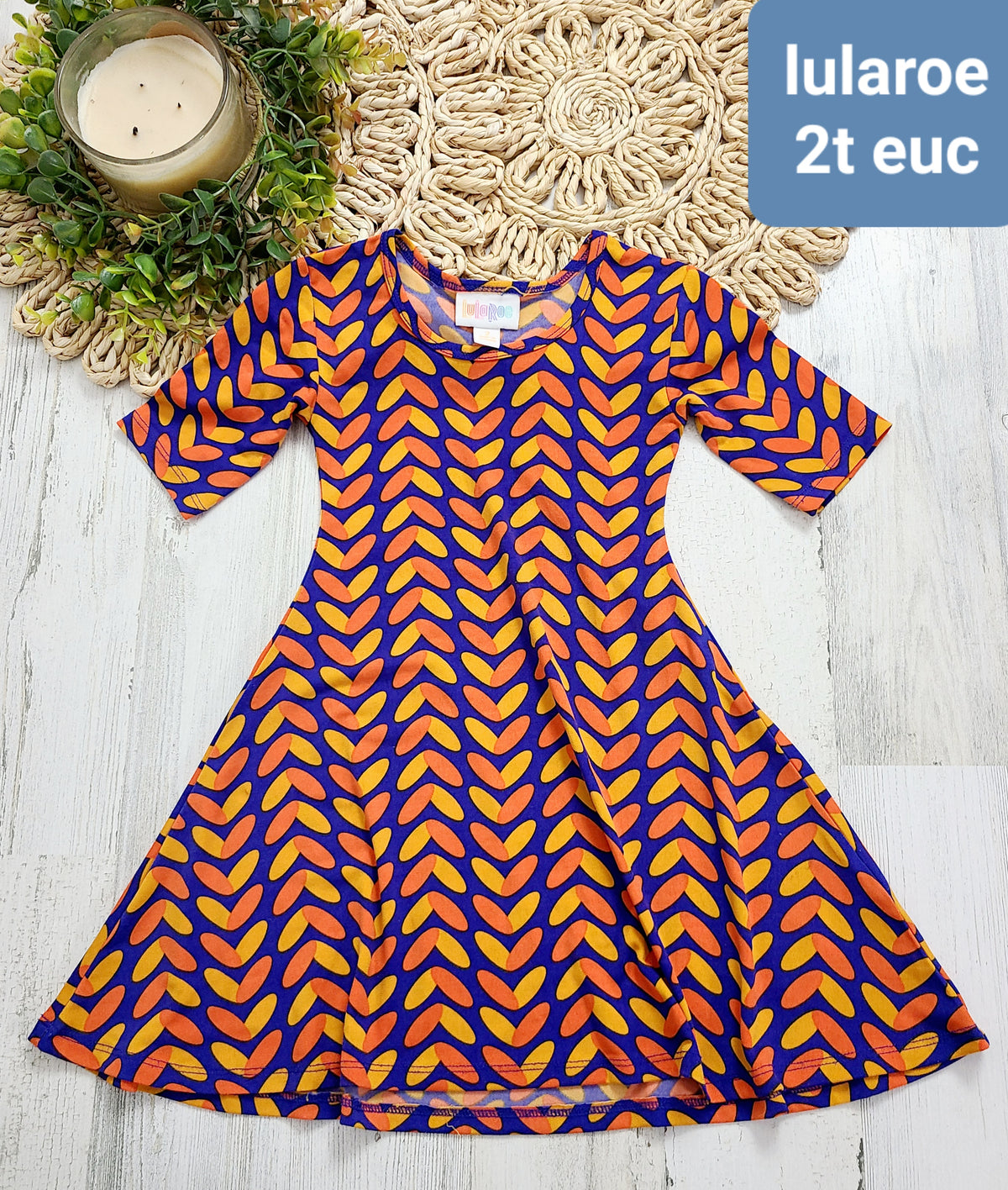 orange and blue dress lularoe
