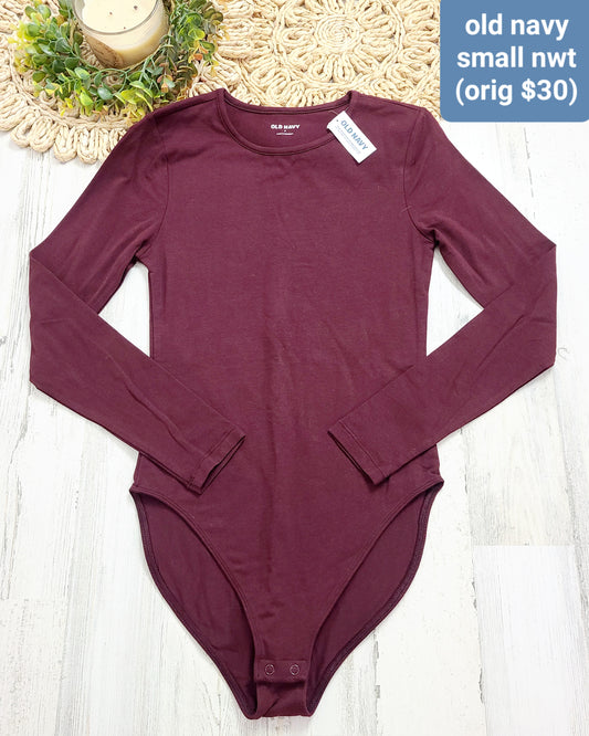 new burgundy bodysuit womens long sleeve