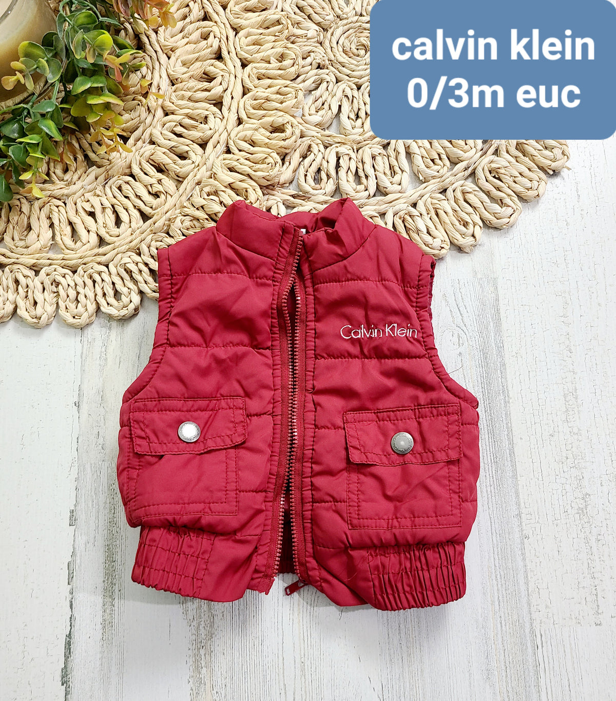 red puffer vest calvin klein