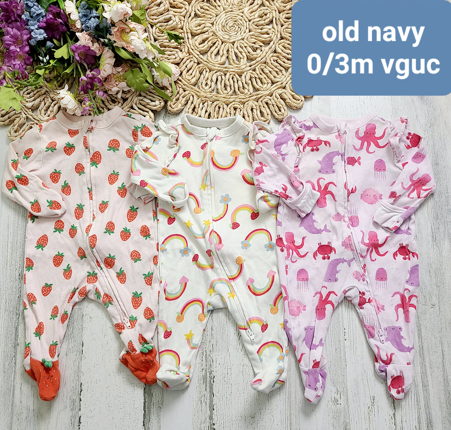 ocean animals rainbow strawberry pj old navy