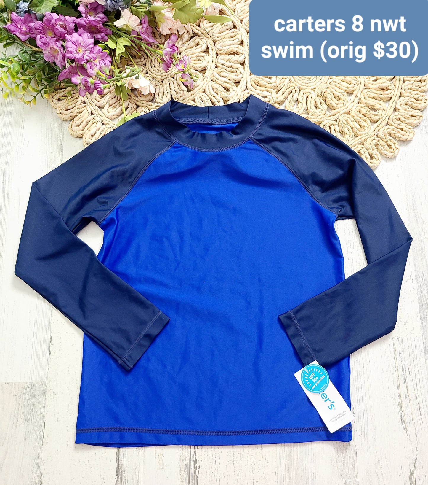 new carters long sleeve swim top