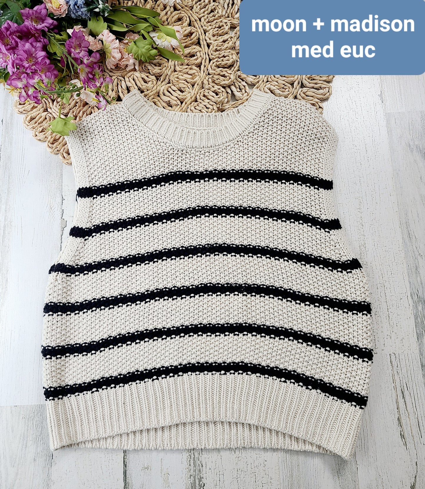 moon + madison striped sweater tank