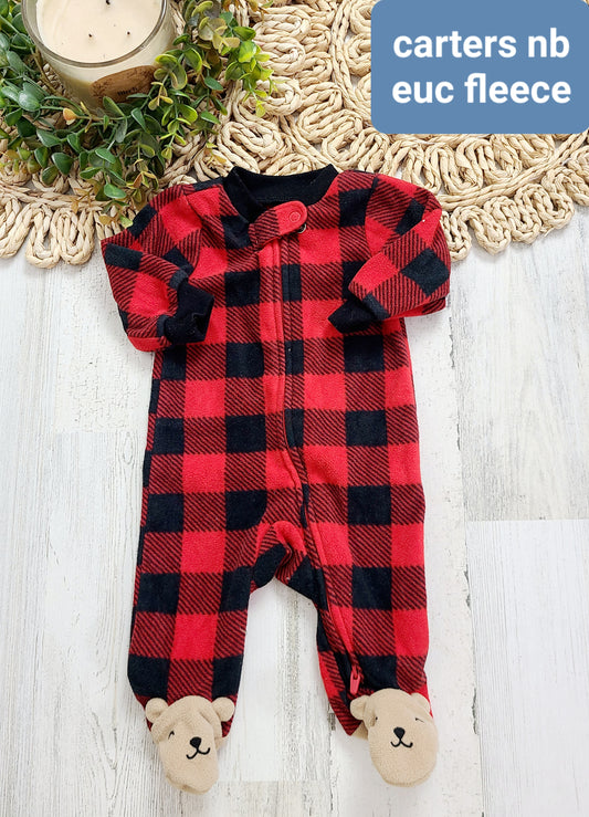 buffalo plaid bear feet carters
