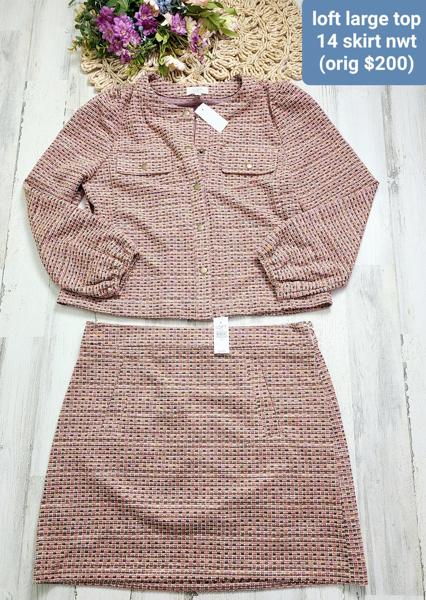 new loft blazer with skirt