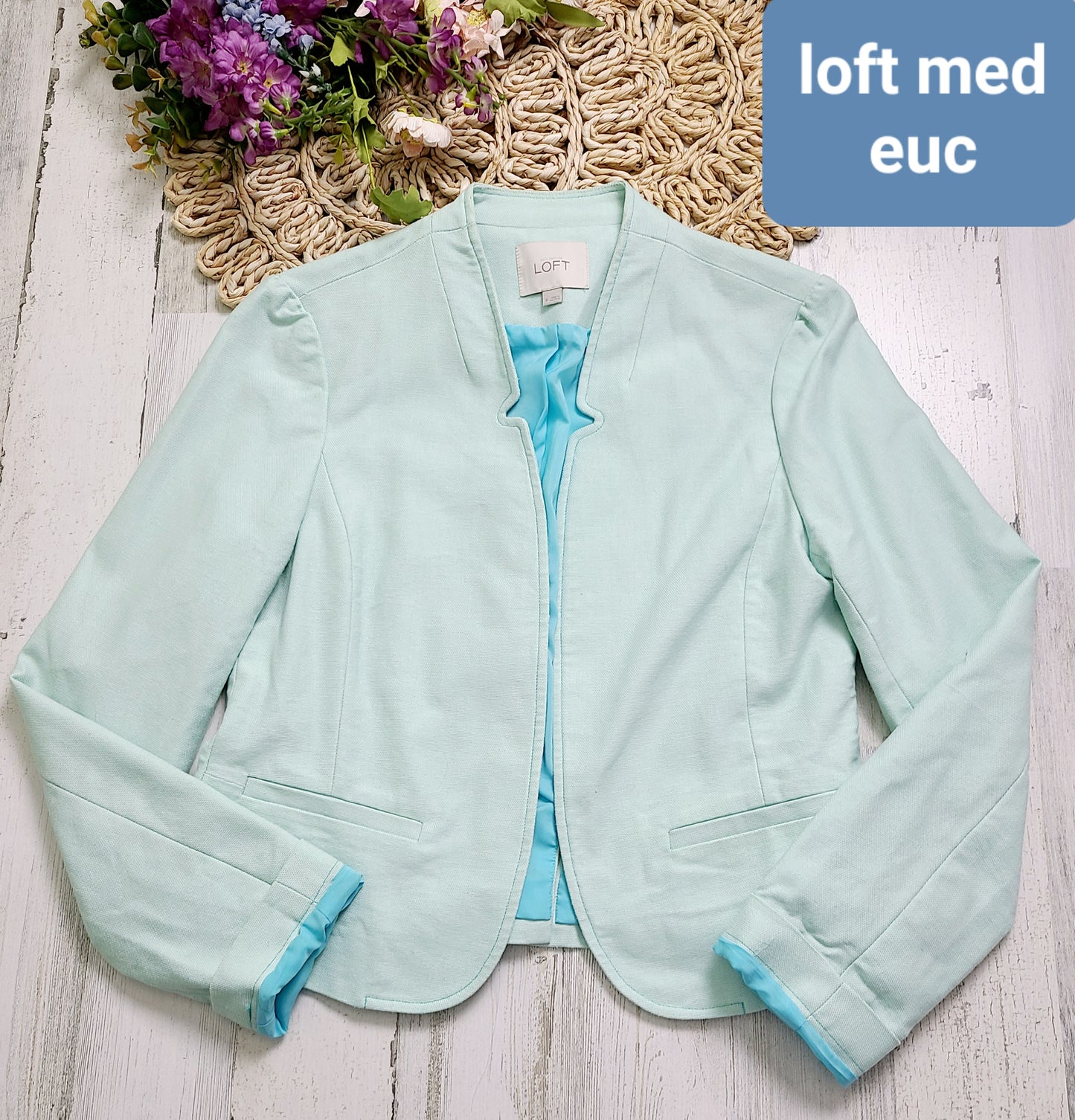 light blue blazer loft