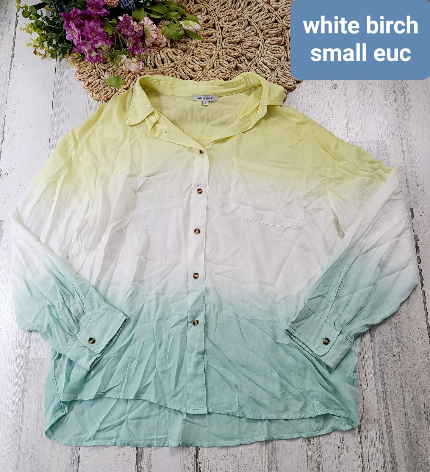 white birch yellow white blue button down